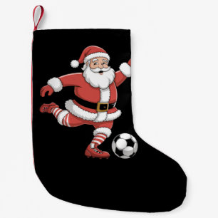 Weihnachtssport in Santa Plays Fußball Kleiner Weihnachtsstrumpf