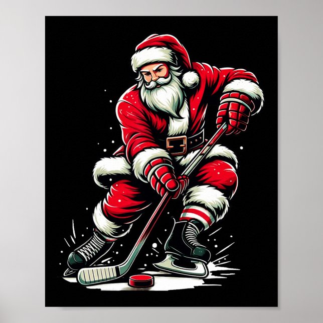 Weihnachtssport Weihnachtsfeier Eishockey Poster (Vorne)