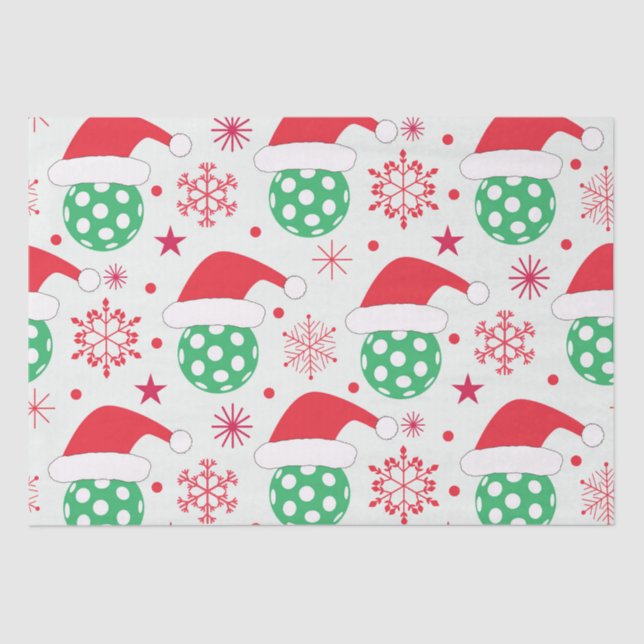 Weihnachtssportball mit Weihnachtsmannmütze Seidenpapier (Vorderseite)