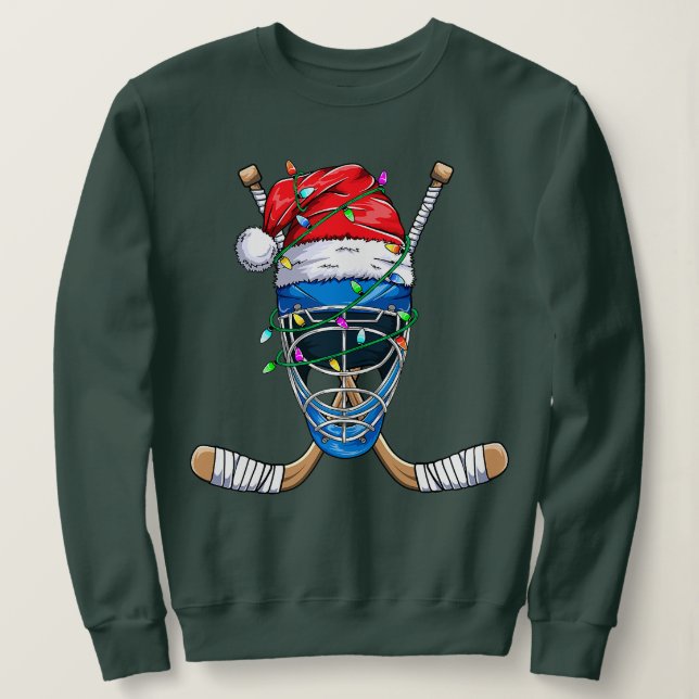 Weihnachtssportdesign für Jungen Weihnachtshockeys Sweatshirt (Design vorne)
