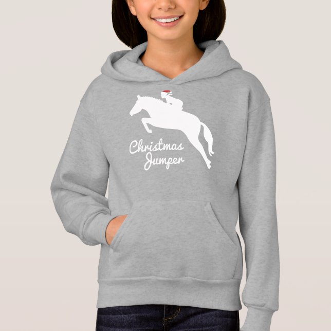 Weihnachtsspringer für Pferdefreunde Hoodie (Vorderseite)