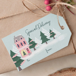 Weihnachtsstadt & Bäume zu und von Geschenkanhänger