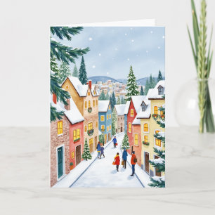 Weihnachtsstadt bemalt karte