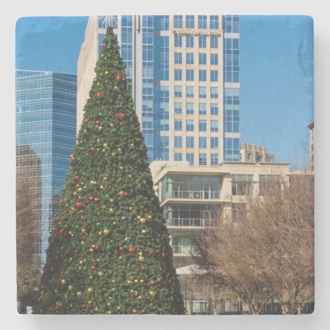 Weihnachtsstadt Dallas Steinuntersetzer (Vorderseite)