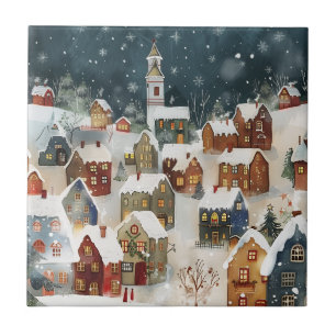 Weihnachtsstadt illustrativ fliese