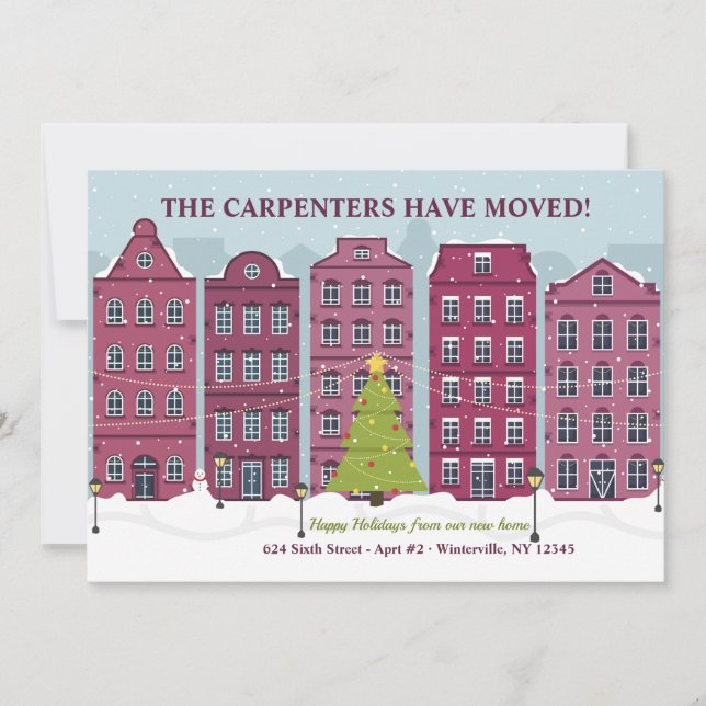 Weihnachtsstädtchen-Wohnkarte Einladung (Vorderseite)