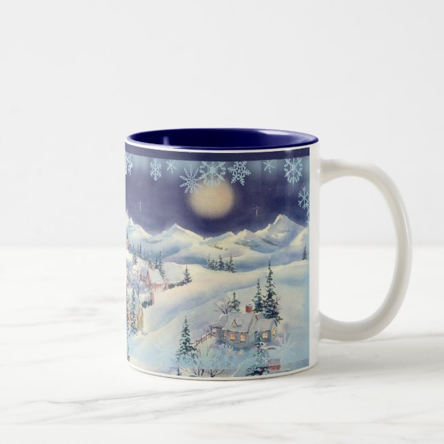 WEIHNACHTSstadtschale durch SHARON SHARPE Zweifarbige Tasse (Rechts)