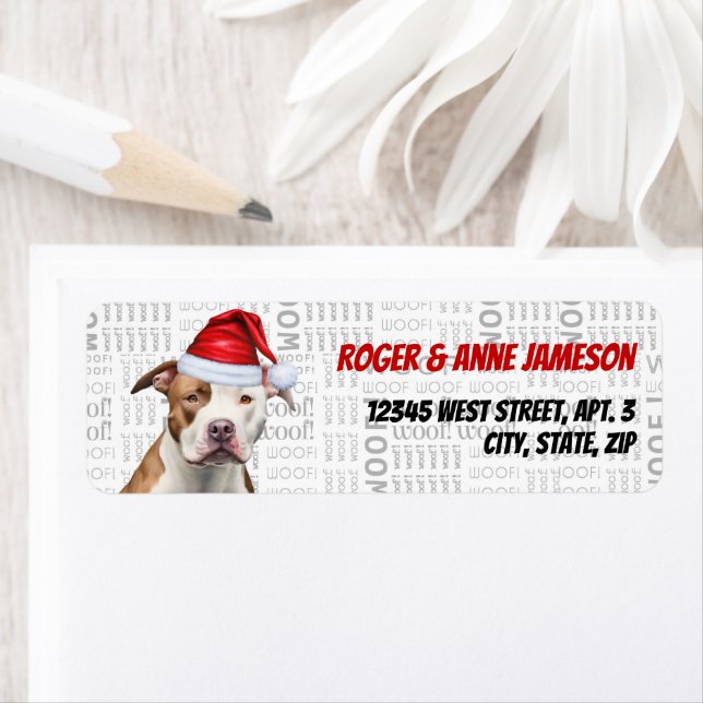 Weihnachtsstaffordshire Santa Dog Rücksendeadresse (Insitu)