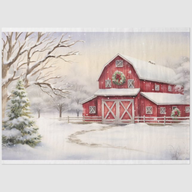 Weihnachtsstall 6 Dekoupage Paper Seidenpapier (Vorderseite)