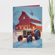 Weihnachtsstall mit antikem Traktor