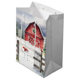 Weihnachtsstall mit Schneemann Mittlere Geschenktüte