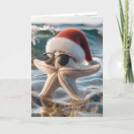 Weihnachtsstarfisch im Schieferwasser Feiertagskarte