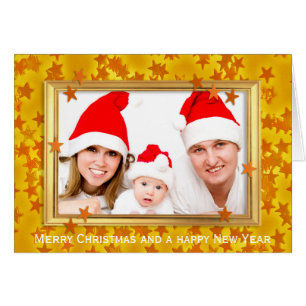 Weihnachtsstars Foto Rahmen + Ihr Foto & Text