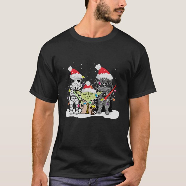 Weihnachtsstars Funny Santa Sci Fi Wars-Xmas Holid T-Shirt (Vorderseite)