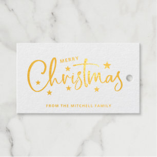 Weihnachtsstars   Handgeschriebenes Script Holiday Geschenkanhänger