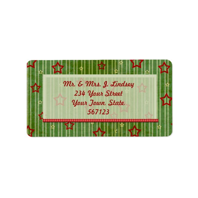 Weihnachtsstars-Label Adressaufkleber (Vorne)