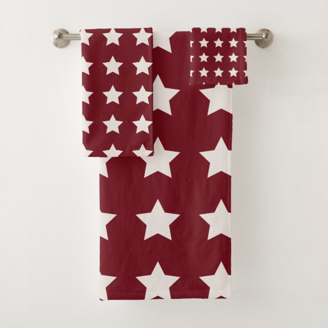 Weihnachtsstars Muster Red White Badhandtuch Set (Insitu)