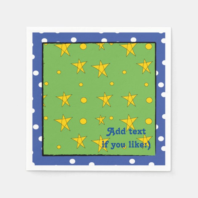 Weihnachtsstars/Napkins Cocktail Größe personalisi Serviette (Vorderseite)