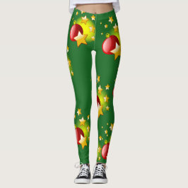 Weihnachtsstars und Balls Stretchpflanzen Leggings