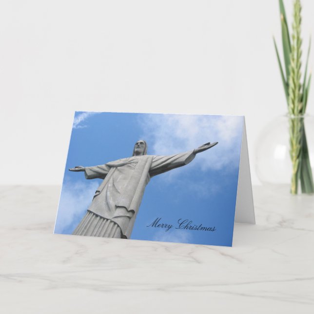 Weihnachtsstatue Feiertagskarte (Vorderseite)