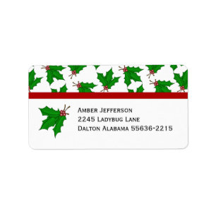 Weihnachtsstechpalmen-Adressen-Etiketten Adressaufkleber