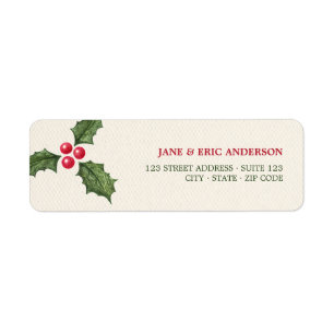 Weihnachtsstechpalmen-Beeren-Adressen-Etiketten