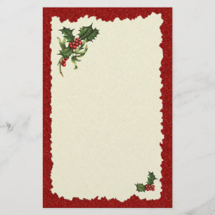 Weihnachtsstechpalmen-Beerenbriefpapier Briefpapier