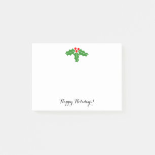 Weihnachtsstechpalmen-Blätter und -beeren Feierta Post-it Klebezettel