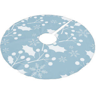 Weihnachtsstechpalmen-Blätter und Beeren Polyester Weihnachtsbaumdecke