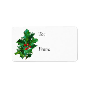 Weihnachtsstechpalmen-Geschenk-Umbau Adressaufkleber