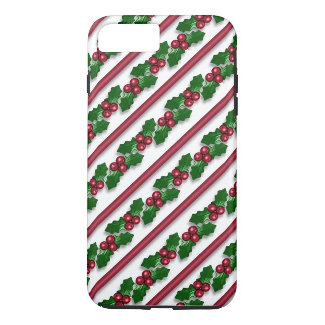 Weihnachtsstechpalmenmuster iPhone 7 starker Case-Mate iPhone Hülle (Rückseite)