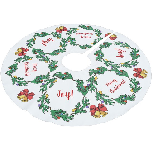 WeihnachtsstechpalmeWreath personalisiert Polyester Weihnachtsbaumdecke (Schrägansicht)