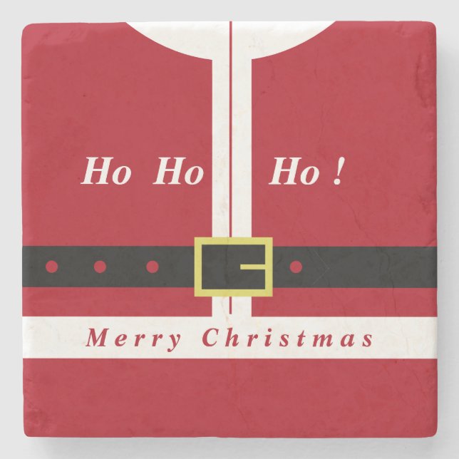 Weihnachtsstein Untersetzer Weihnachtsmann Geschen (Vorderseite)