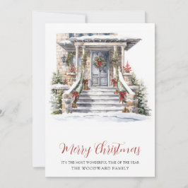 Weihnachtssteinhaus Feiertagskarte