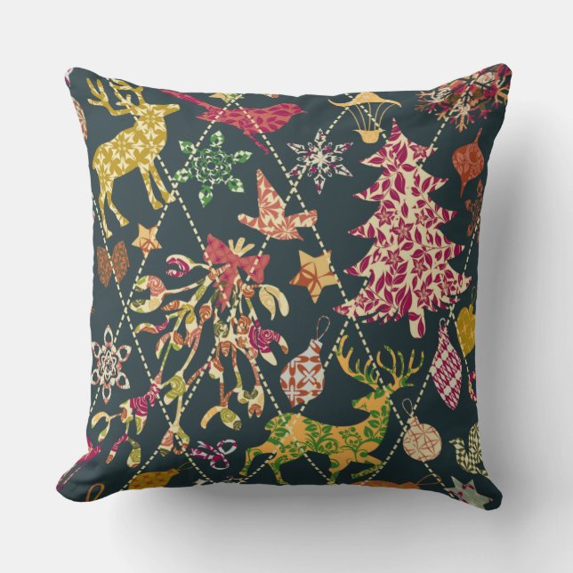 Weihnachtssteppdecke Kissen (Vorderseite)