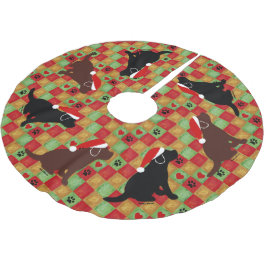 Weihnachtssteppdecken-Labrador-Welpen Polyester Weihnachtsbaumdecke