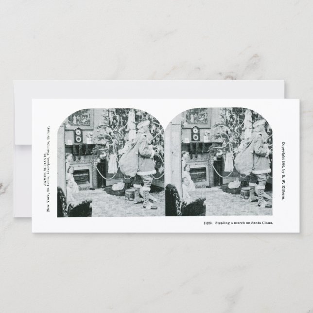 Weihnachtsstereoview - Vintag Feiertagskarte (Vorderseite)