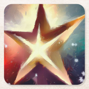 Weihnachtsstern 4 rechteckiger pappuntersetzer