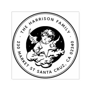 Weihnachtsstern Angel Name & Rücksendeadresse Permastempel