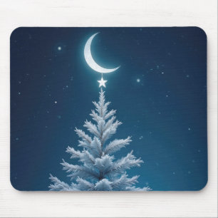 Weihnachtsstern aus einem Halbmond Mousepad