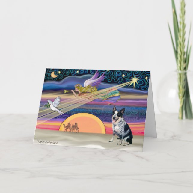 Weihnachtsstern - Australischer Rinderhund Feiertagskarte (Vorderseite)