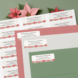Weihnachtsstern-Band-Wasserfarben-Feiertags-Adress