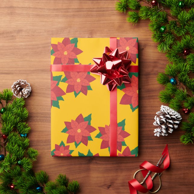 Weihnachtsstern-Blume-Umschlagpapier Geschenkpapier (Feiertagsgeschenk)