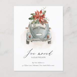 Weihnachtsstern-Blumen-Weihnachten Auto I Ich bin Postkarte
