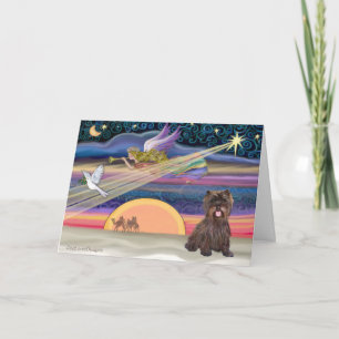 Weihnachtsstern - Cairn Terrier (gefleckt) Feiertagskarte