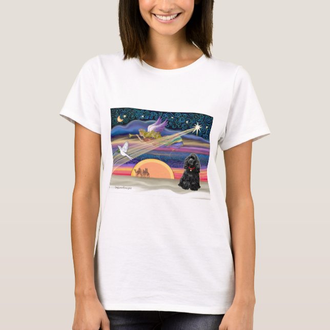 Weihnachtsstern - Cocker Spaniel (schwarz) T-Shirt (Vorderseite)