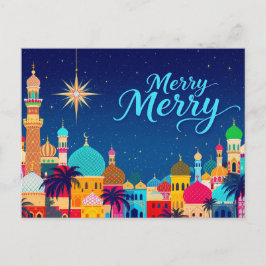 Weihnachtsstern einer Stadt im Nahen Osten Feiertagspostkarte