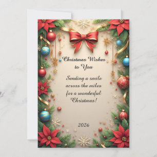 🌟🎄 Weihnachtsstern Floral Goldener Eleganter Fei Feiertagskarte