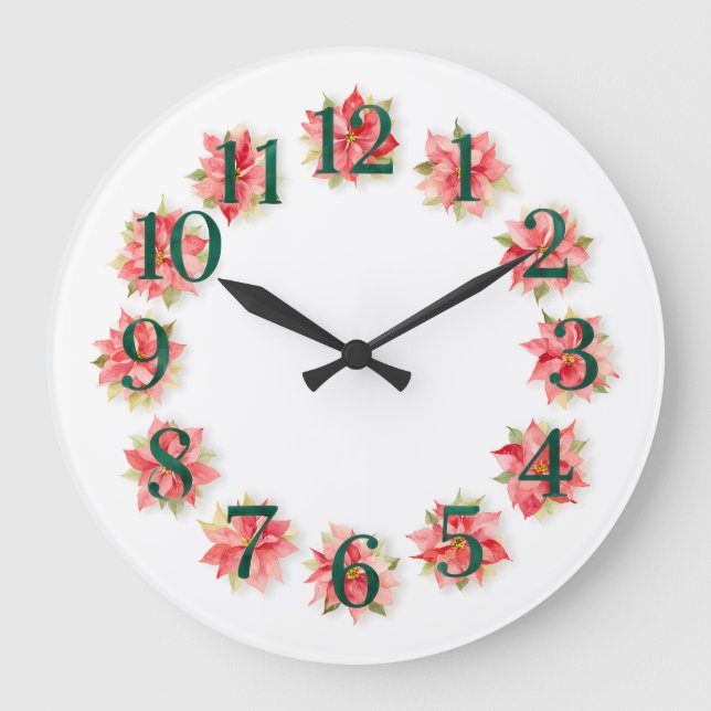 Weihnachtsstern Große Wanduhr (Vorderseite)