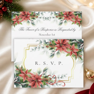 Weihnachtsstern-Hochzeits-RSVP-Karte RSVP Karte